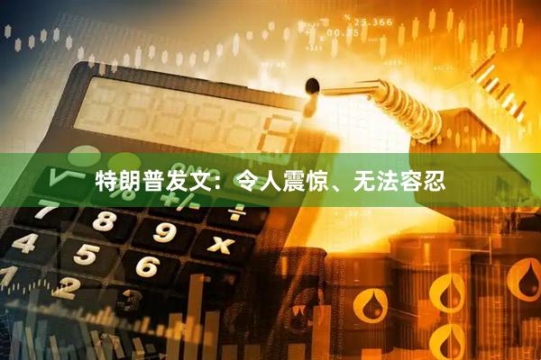 特朗普发文：令人震惊、无法容忍